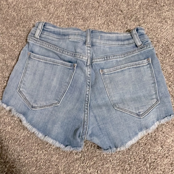 EUNINA HIGH RISE CUT OFF PEARL DENIM SHORTS - Picture 2 of 3